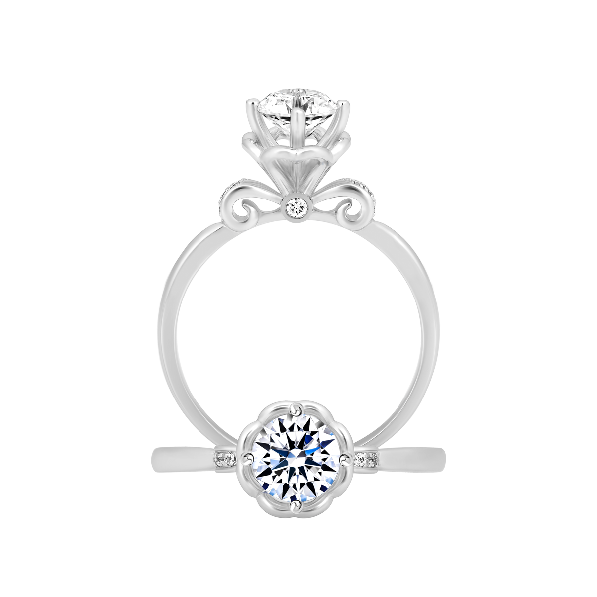 Nhẫn nữ kim cương tấm vàng 14K Stunning 5C