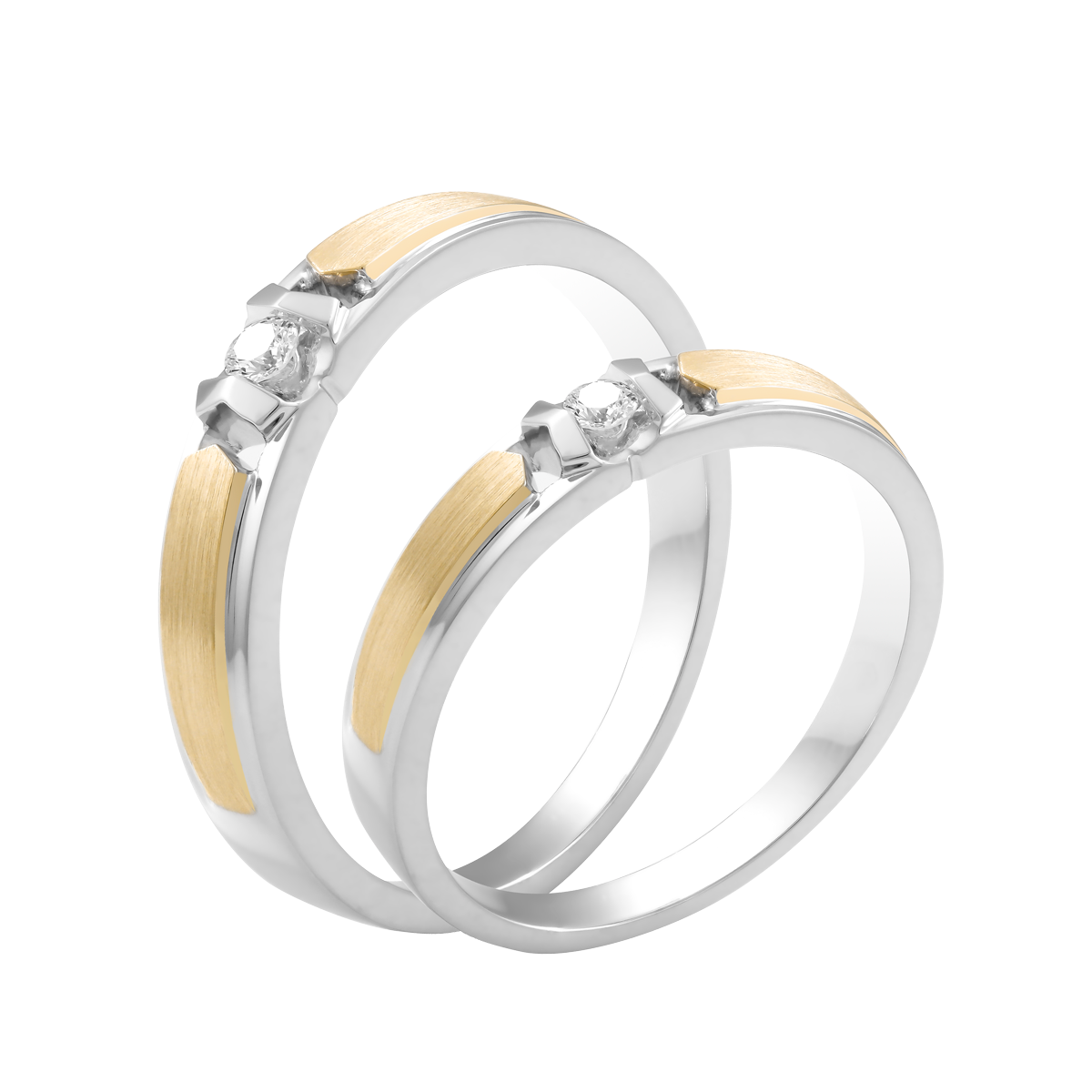 Nhẫn cưới nữ kim cương vàng 14K Dorence 5p F