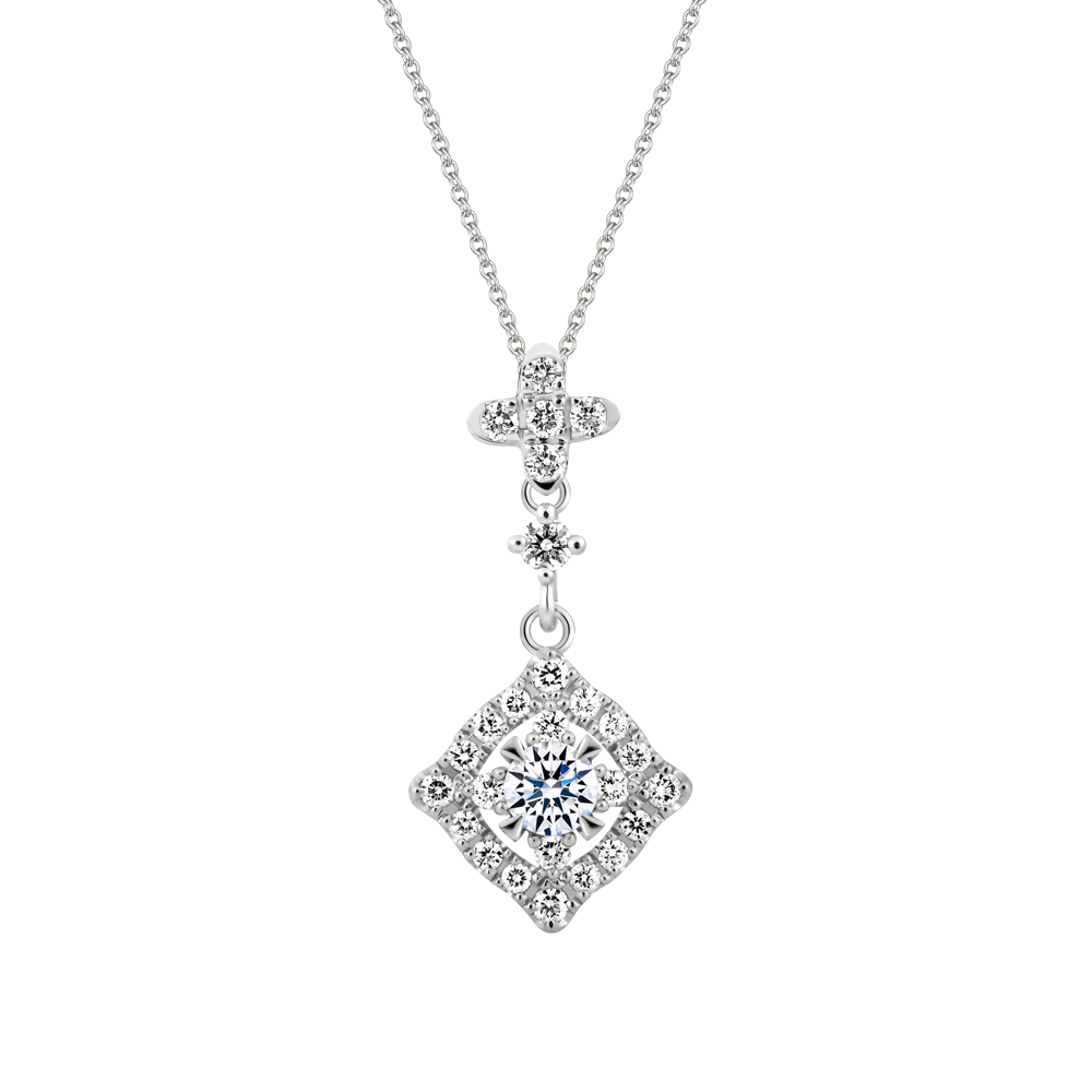 Mặt kim cương 8 Hearts & Arrows vàng 14K Primrose N H&A 2C