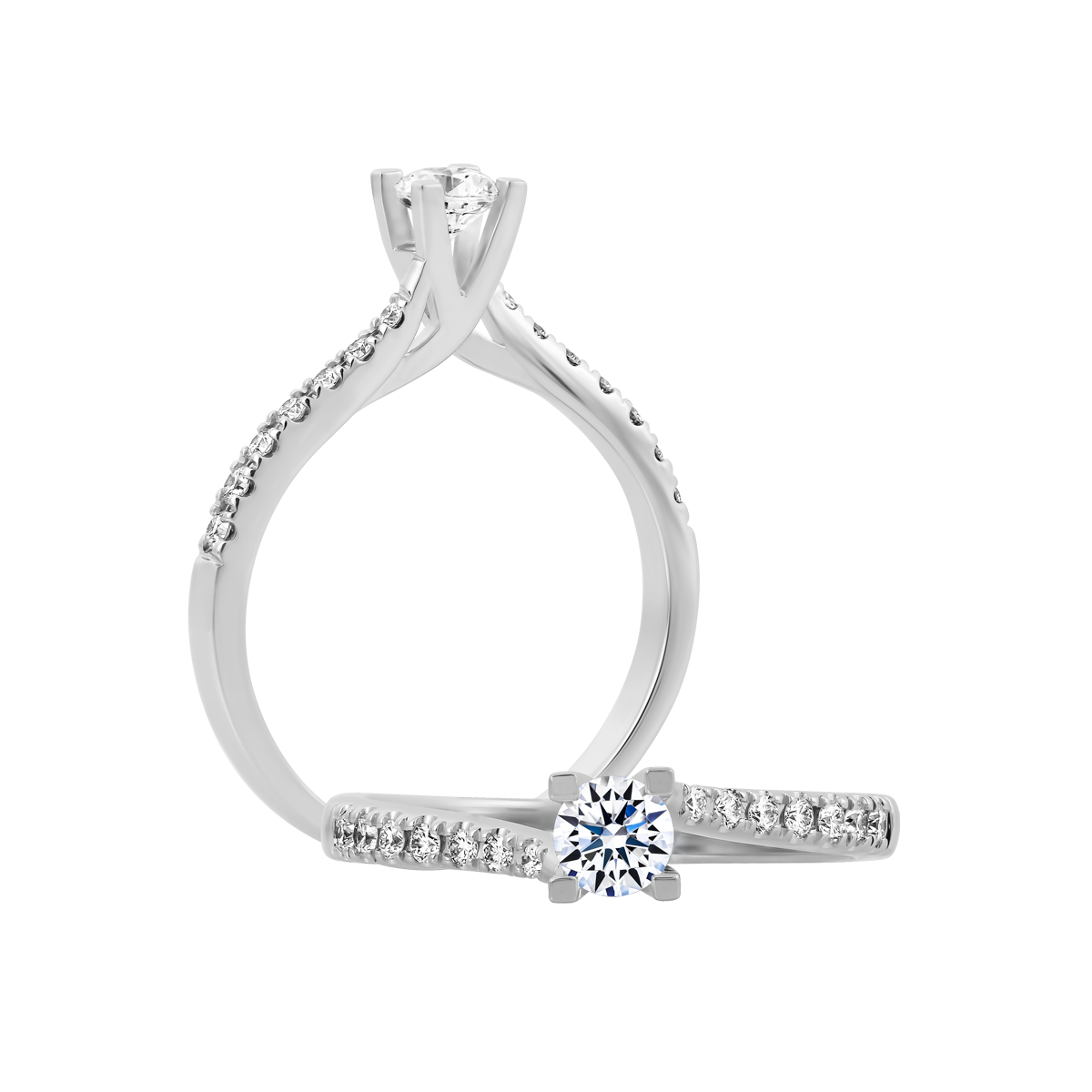 Nhẫn nữ kim cương tấm vàng 14K Enriching N 2C