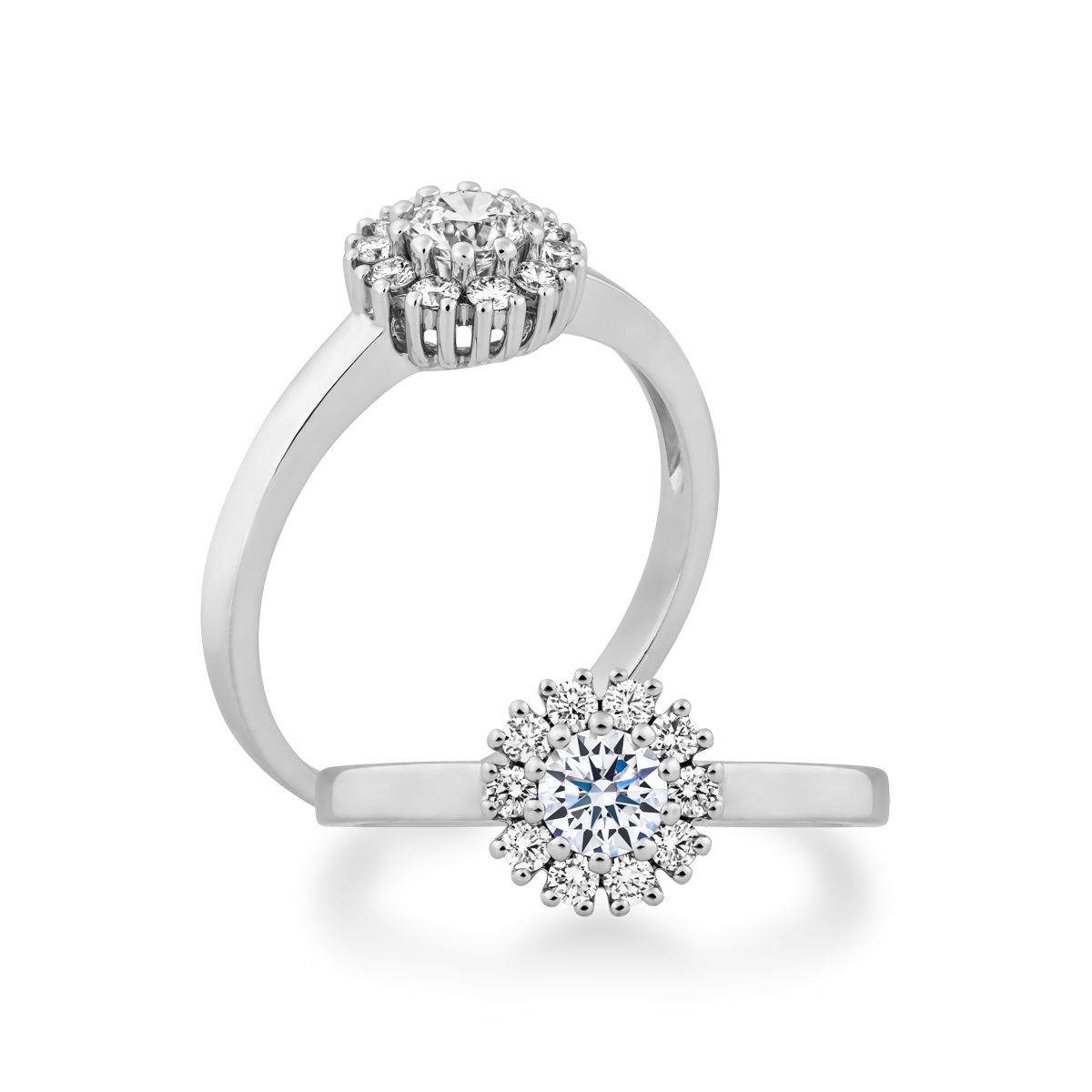 Nhẫn nữ kim cương tấm vàng 14K Snowflower N 2C