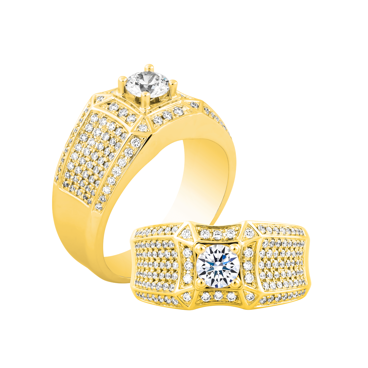 Nhẫn nam kim cương tấm vàng 14K Lambor 5C Y