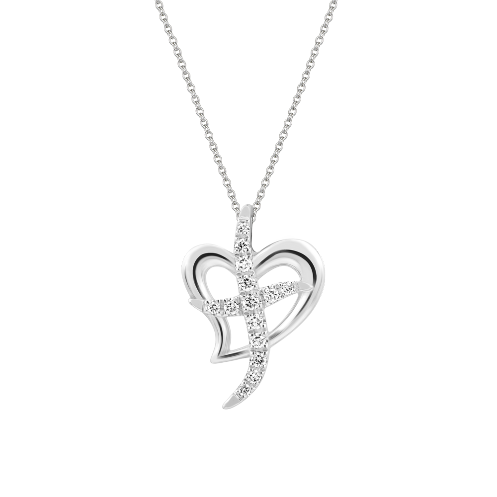 Mặt kim cương viên vàng 14K Angel heart N