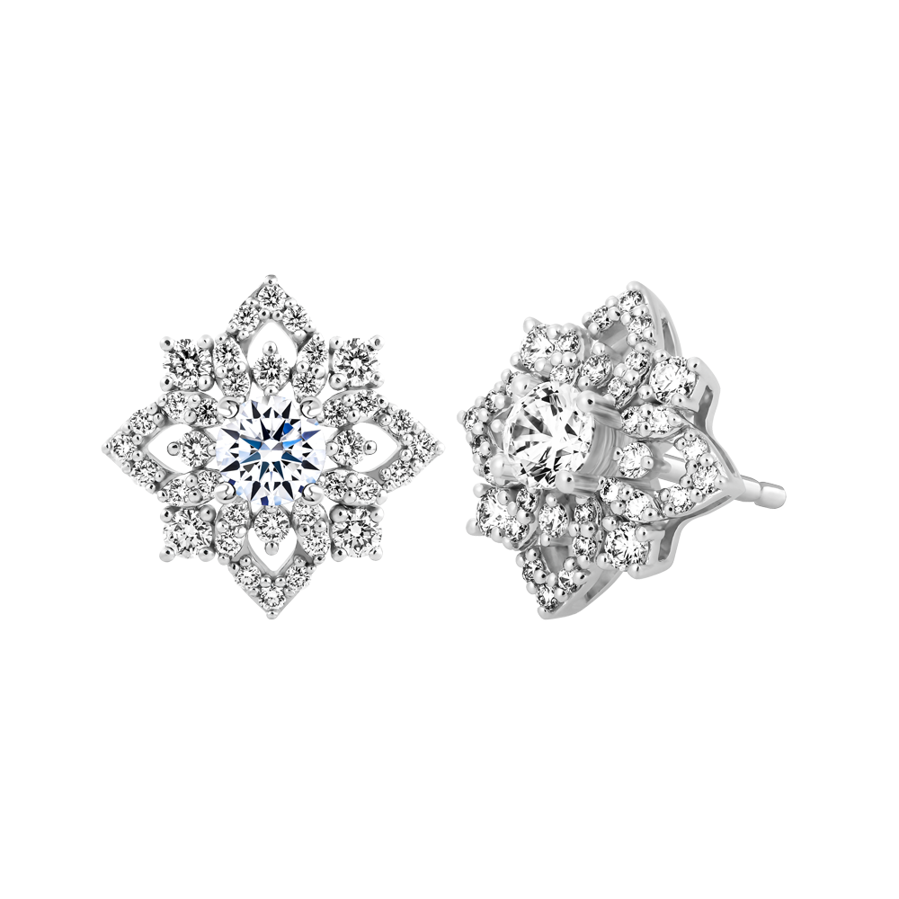 Ổ Bông kim cương tấm vàng 18K Clariesta 3C