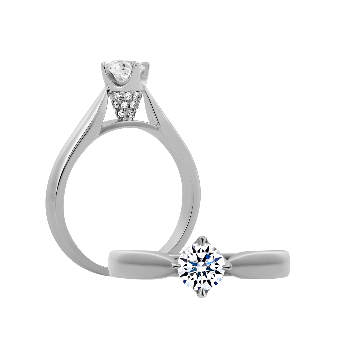 Ổ nhẫn nữ kim cương tấm vàng 14K Cyberspace N 5C