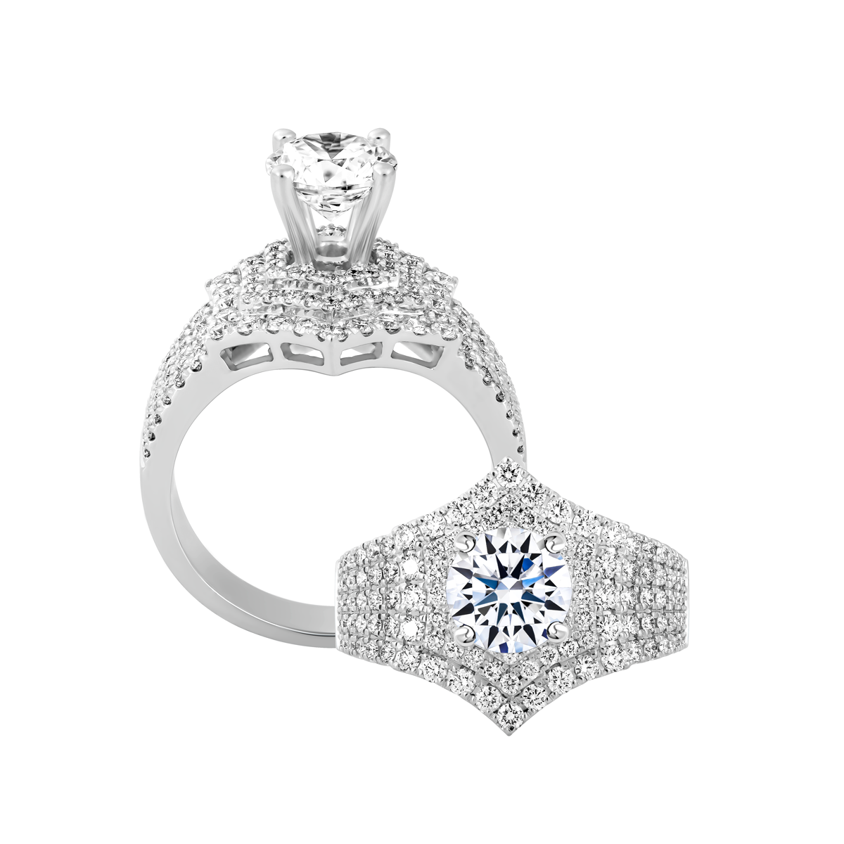 Ổ nhẫn nữ kim cương tấm vàng 14K Zacia 5C