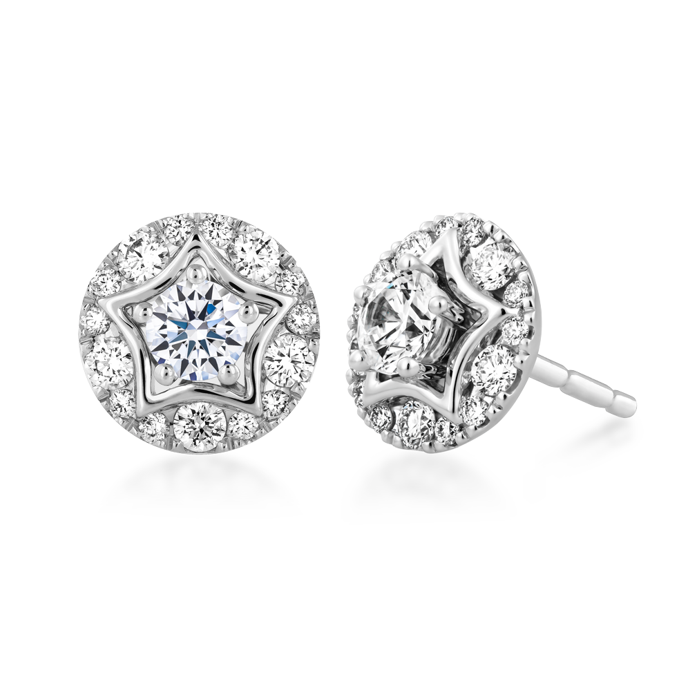 Hoa tai kim cương tấm vàng 14K Ryshia 5C