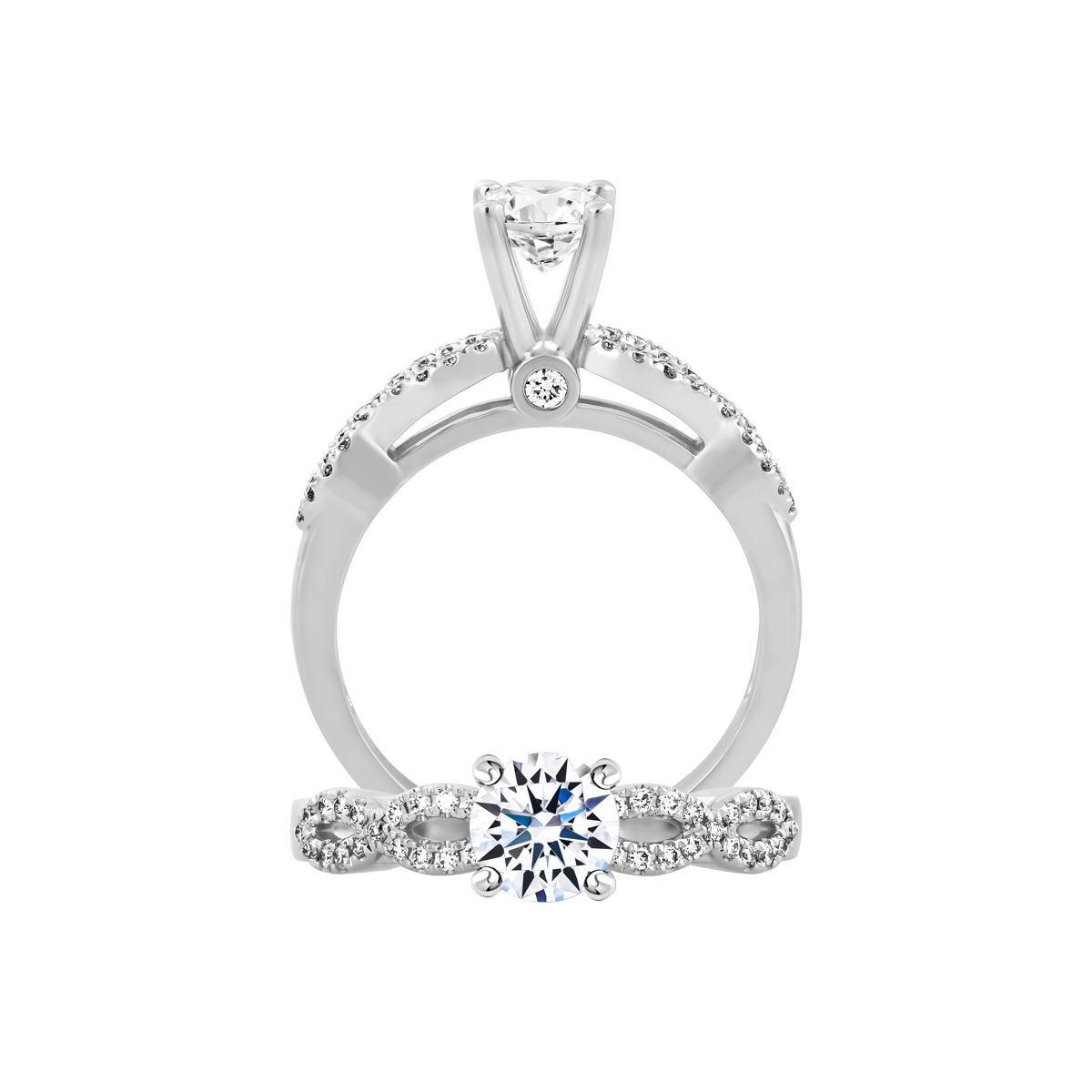 Nhẫn nữ kim cương tấm vàng 14K Elated 1CT