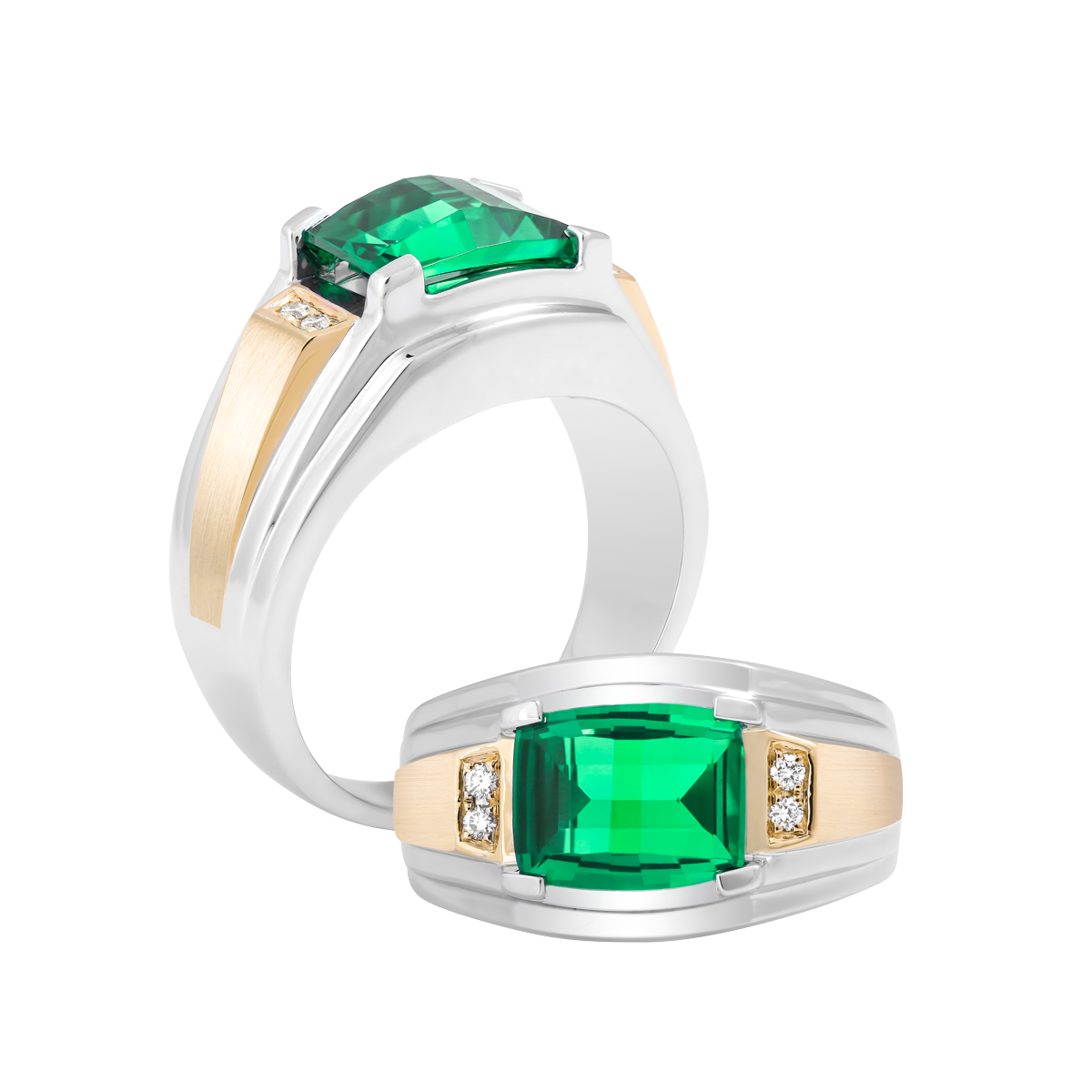 Nhẫn nam kim cương tấm vàng 14K Hemera S.EME WY