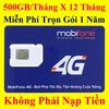 Sim 4G Mobifone 12MDT150 Trọn Gói 1 Năm 500GB/Tháng