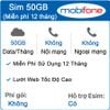 Sim 4G MobiFone 50GB/Tháng x  12 Tháng