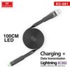 Cáp Sạc Nhanh 3A Có Đèn Led Earldom EC-081 Dài 2M