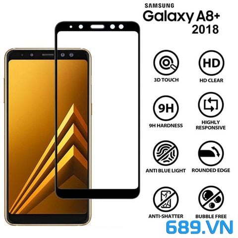 Kính Cường Lực Samsung Galaxy A8 Plus Full Keo Màn Chống Xước