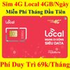 Sim 4G Mobifone Local A69 4GB/Ngày Miễn Phí Tháng Đầu