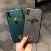 Ốp Da iPhone Gucci Hình Con Ong Đính Đá Sang Trọng