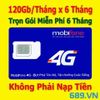 Siêu Sim 4G MobiFone 120Gb/Tháng Trọn Gói Miễn Phí 6 Tháng