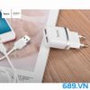 Bộ Củ Cáp Sạc Nhanh 2 Cổng USB Hoco C12 Chân Lightning