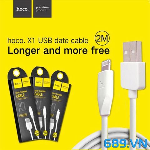 Cáp Sạc Cable Chân Lightning Hoco X1 Dài 2M Chính Hãng