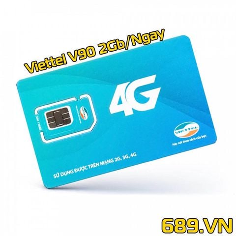 Thánh Sim 4G Viettel 62Gb/Tháng (2Gb/Ngày) Miễn Phí Gọi Các Mạng-V90