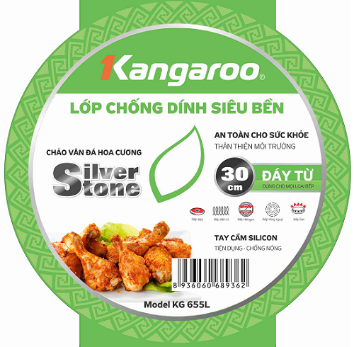 Chảo nhôm chống dính đáy từ 30cm Kangaroo KG655L