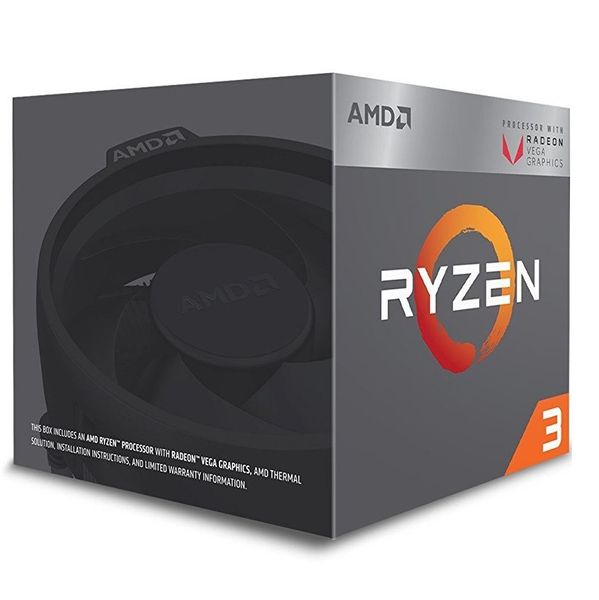 CPU AMD Ryzen 3 2200G 3.5 GHz (3.7 GHz with boost) / 6MB / 4 cores 4 threads / Radeon Vega 8 / socket AM4