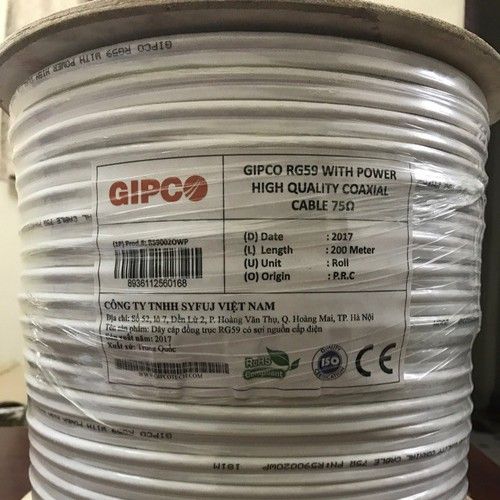 Cable đồng trục liền nguồn Gipco RG59+2C