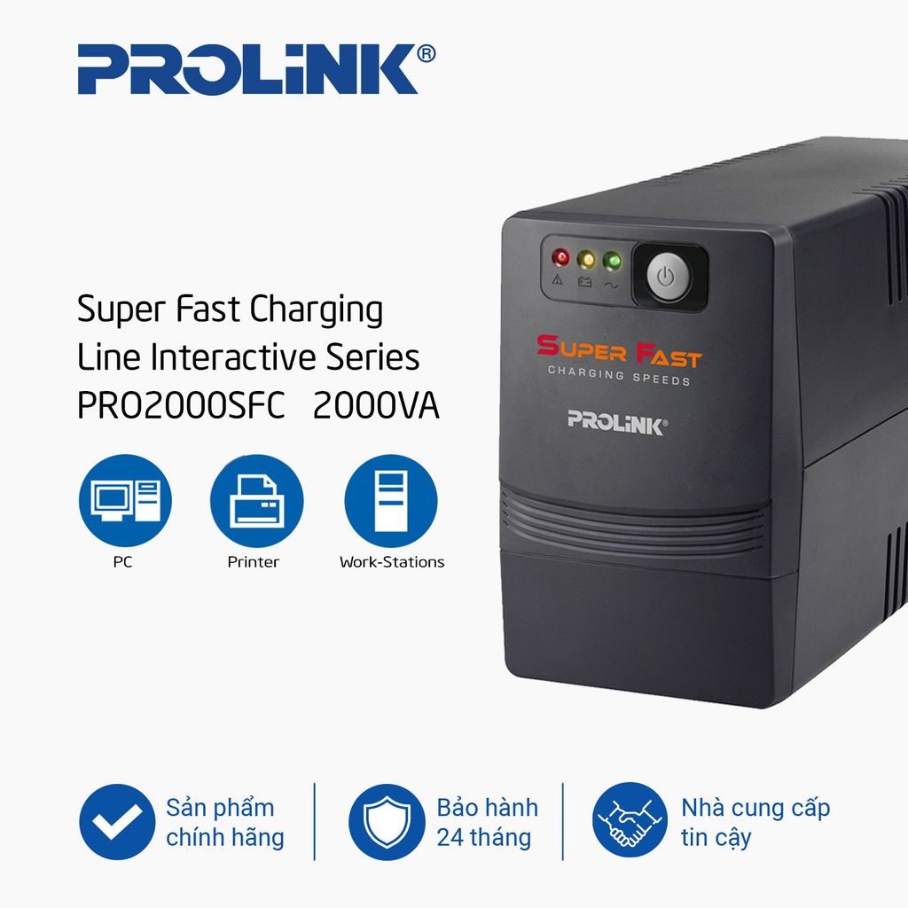 Bộ lưu điện PROLiNK PRO2000SFC (2000VA/1200W)