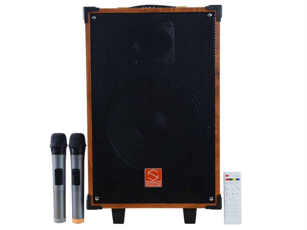 Loa kéo Sonaco SN-10A (Bass 25, vỏ gỗ, kết nối 2 loa không dây)