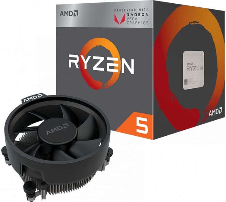 CPU AMD Ryzen 5 2400G 3.6 GHz (3.9 GHz with boost) / 6MB / 4 cores 8 threads / Radeon Vega 11 / socket AM4