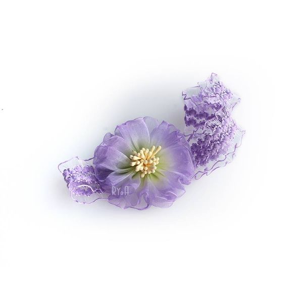  Băng đô thun mềm hoa voan RYA 14173-1 