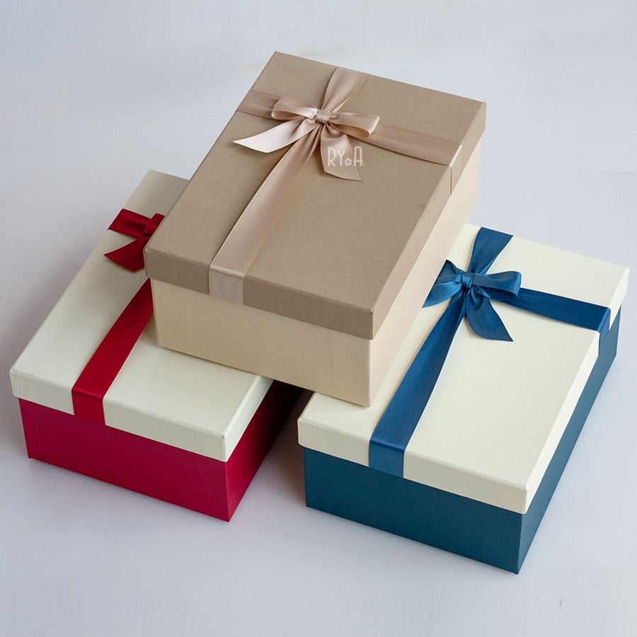 Hộp quà chữ nhật đính nơ 225x16x95cm hộp quà tặng sinh nhật hộp  Phụ  kiện thời trang RYA
