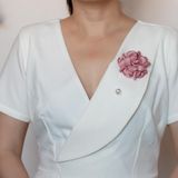  Hoa cài áo kim dài hoa vải lụa RYA 74244 