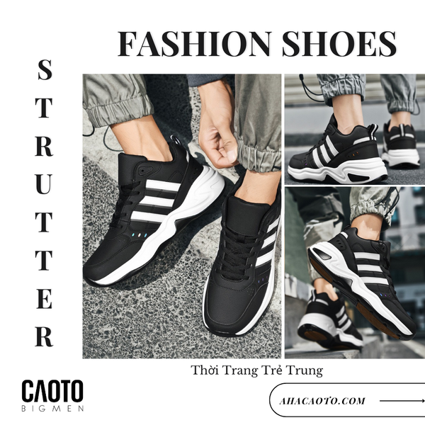  Giày Sneaker Strutter Black & White Big Size 