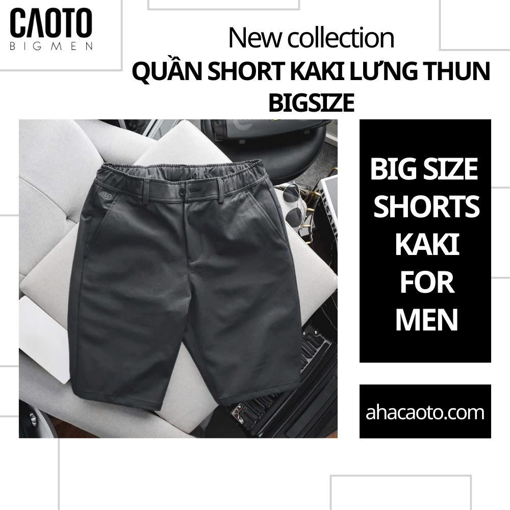  Quần Short Kaki Lưng Thun Màu Xám Bigsize(New collection) 