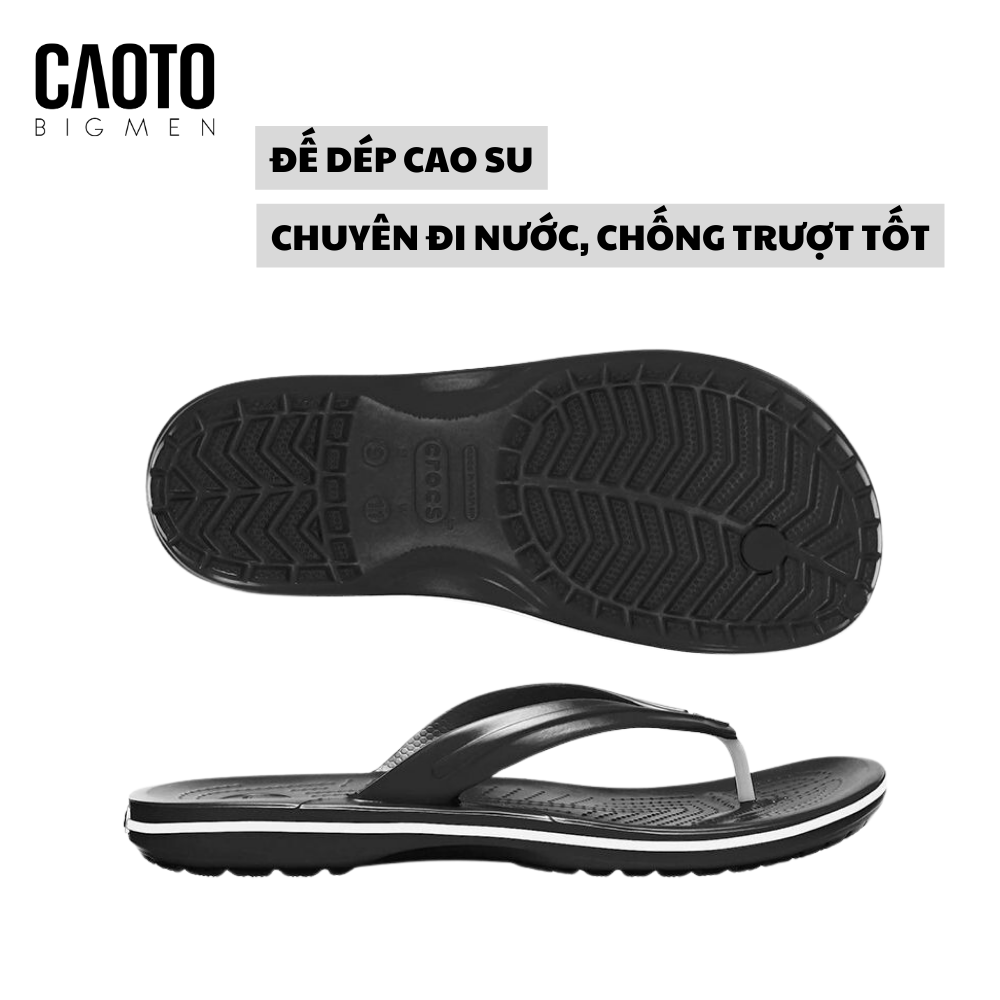  Dép Kẹp Crocs Crocsband Màu Đen Viền Trắng Big Size Nam 