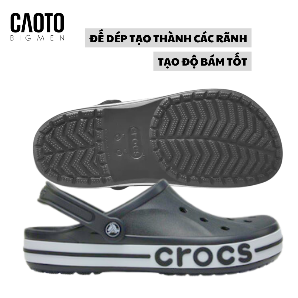  Dép Crocs Bayaband Smoke Grey Big Size Nam 