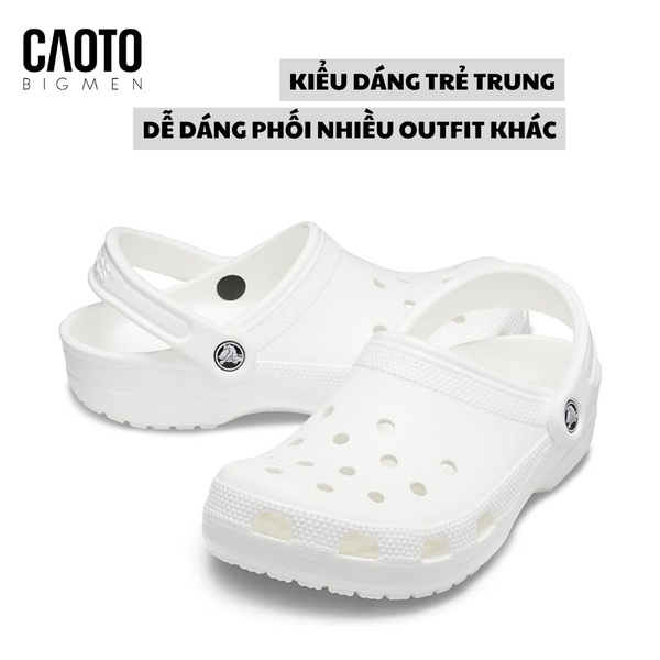  Dép Bít Mũi Crocs Bayaband Màu Trắng Big Size 