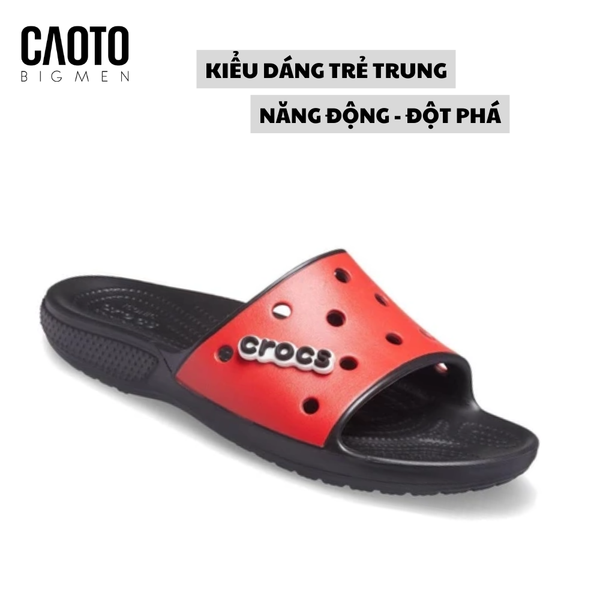  Dép Crocs Classic Color-Block Slide Đỏ Big Size 