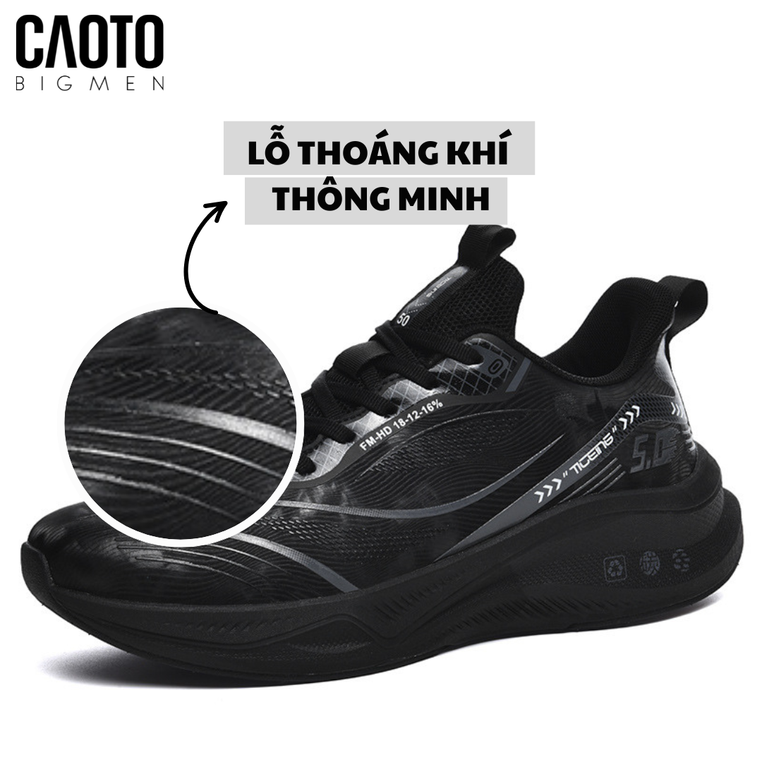  Giày Thể Thao Nam Big Size Aero Stride Full Black - Đế Êm Thoáng Khí, Size 46–50 