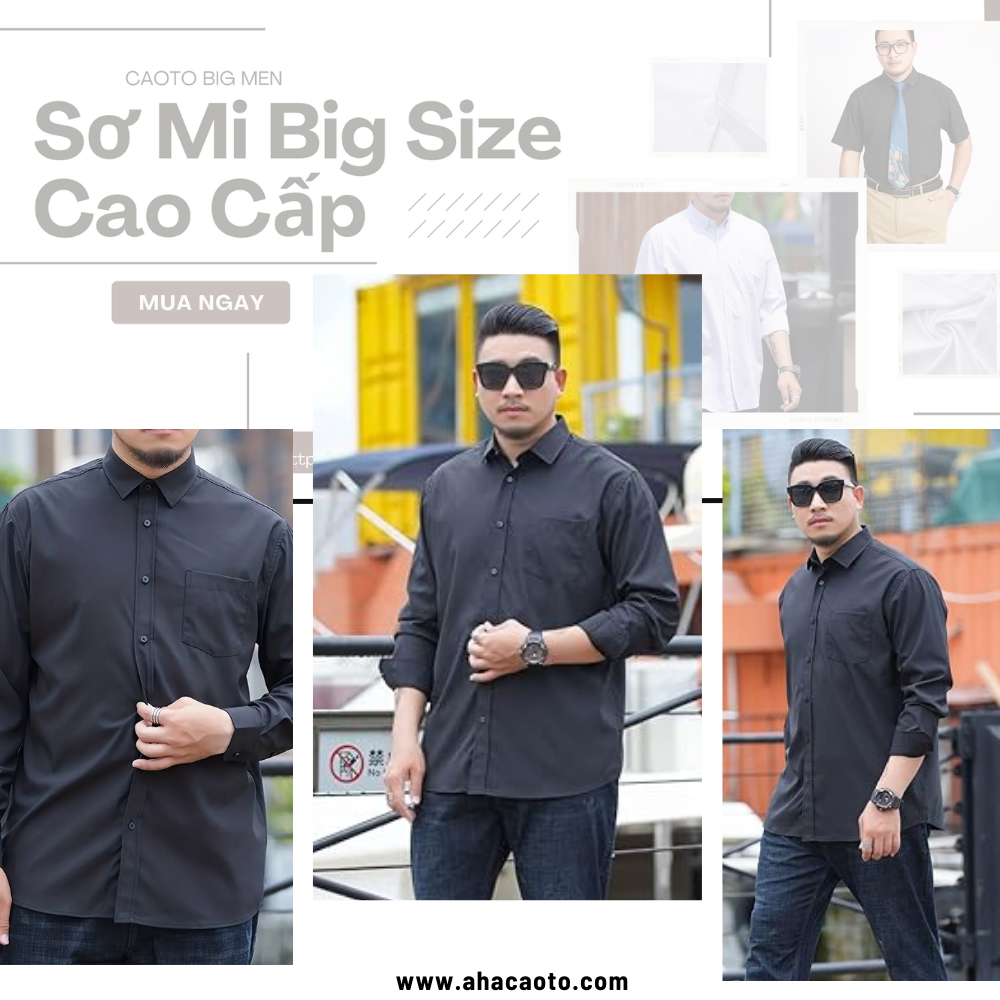  Áo Sơ Mi Đen Big Size Dài Tay 5XL 6XL 7XL 8XL 9XL 10XL 