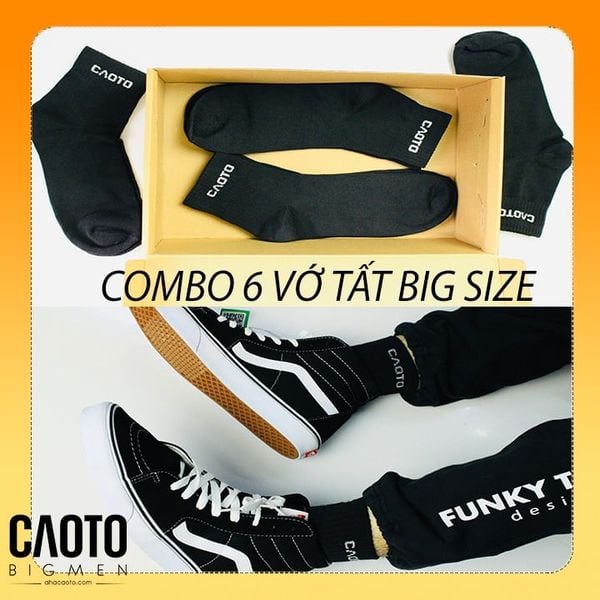  Combo 6 Vớ Tất Big Size Nam Thời Trang Full Đen Size Lớn 