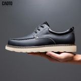 Giày Thời Trang Retro Leadther Black Big Size 