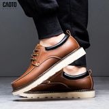  Giày Thời Trang Retro Leadther Brown Big Size 