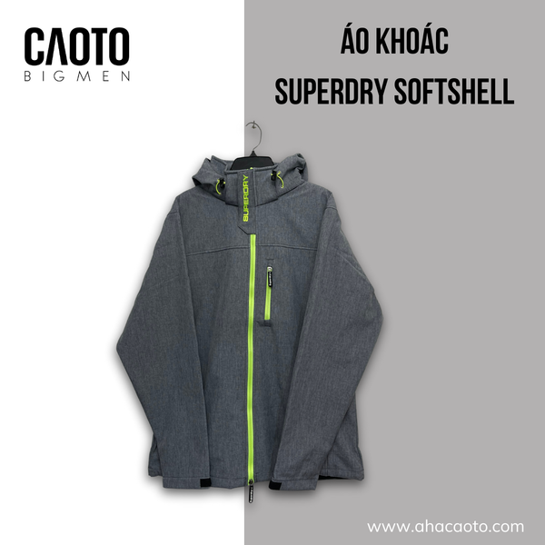  Áo Khoác SuperDry Windtrekker Xám Xước Size Lớn XXXL 