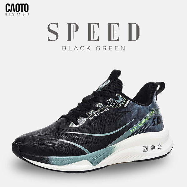  Giày  thể thao Speed Runner Black-Green Big Size 