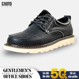  Giày Thời Trang Retro Leadther Black Big Size 
