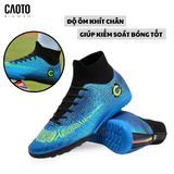  Giày Đá Banh CR7 Cao Cổ Màu Xanh Big Size 