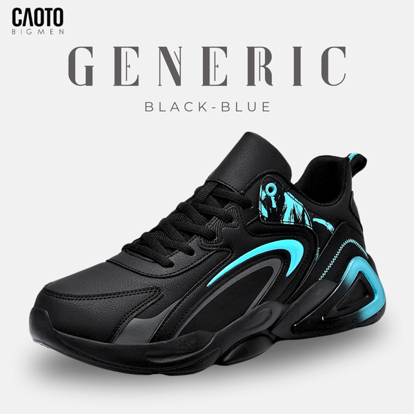 Giày thể thao nam big size Generic Black & Neon Blue phối đen xanh neon.