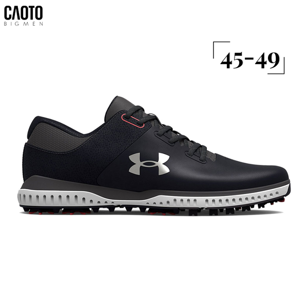 Giày Golf Under Armour UA Charged Medal RST Golf - Black/Metallic Silver Big Size 