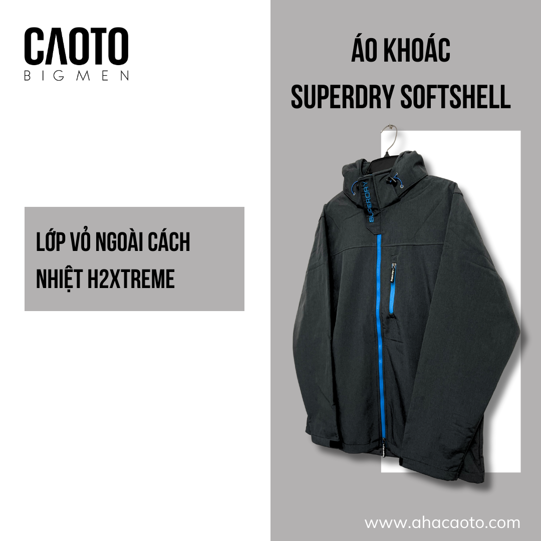  Áo Khoác SuperDry Windtrekker Đen Xước Size Lớn XXXL 